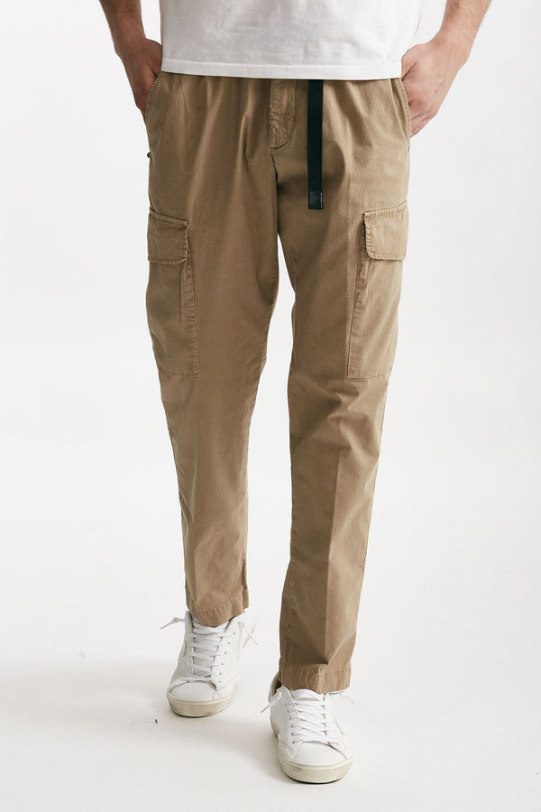 pantalone cargo in cotone ripstop stretch cammello men White sand
