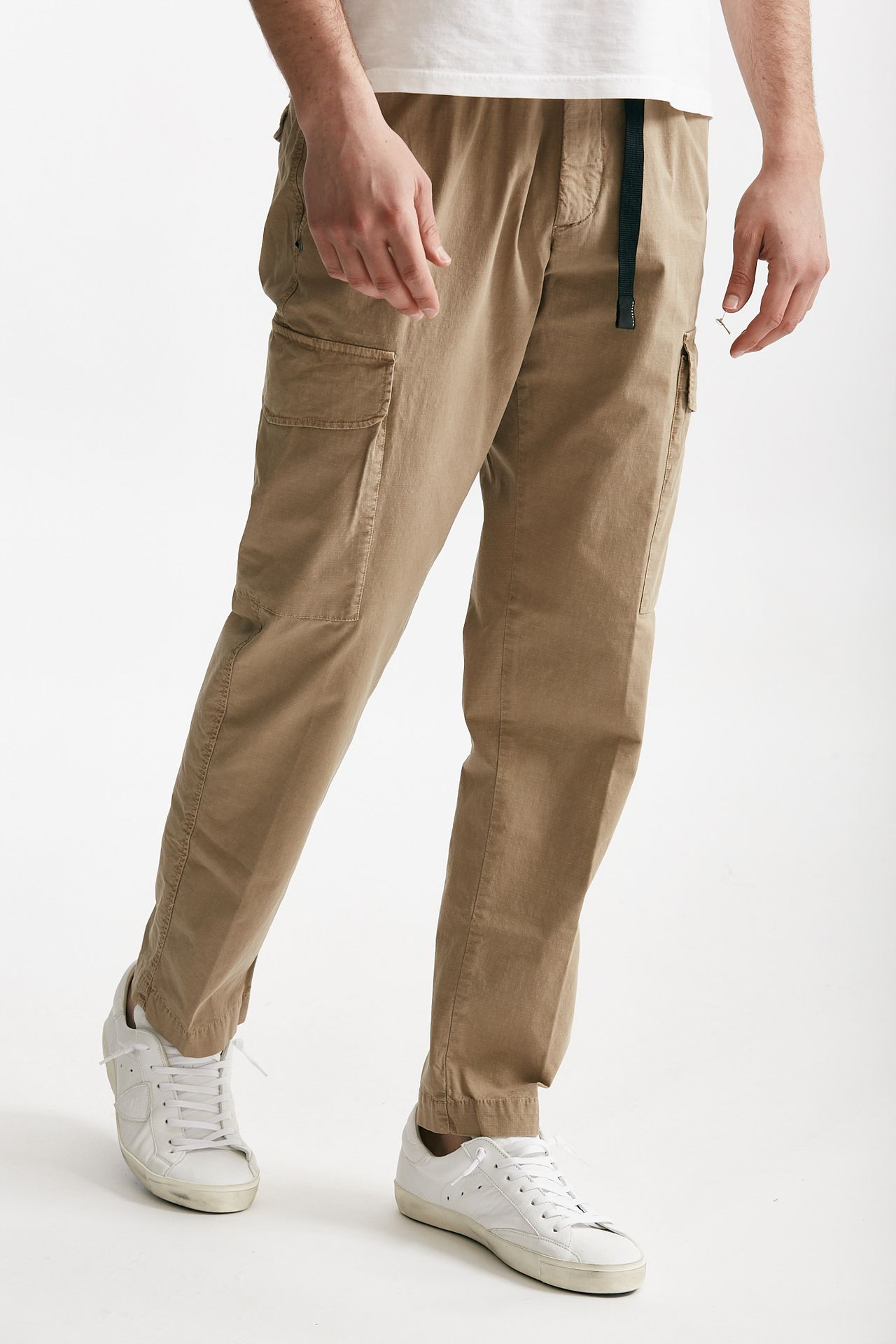 pantalone cargo in cotone ripstop stretch cammello men White sand - 4