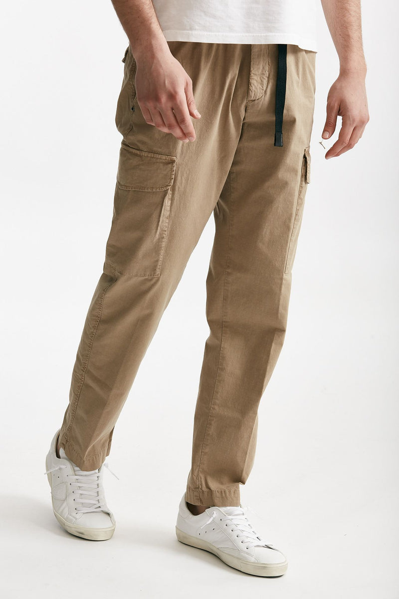 pantalone cargo in cotone ripstop stretch cammello men White sand - 4