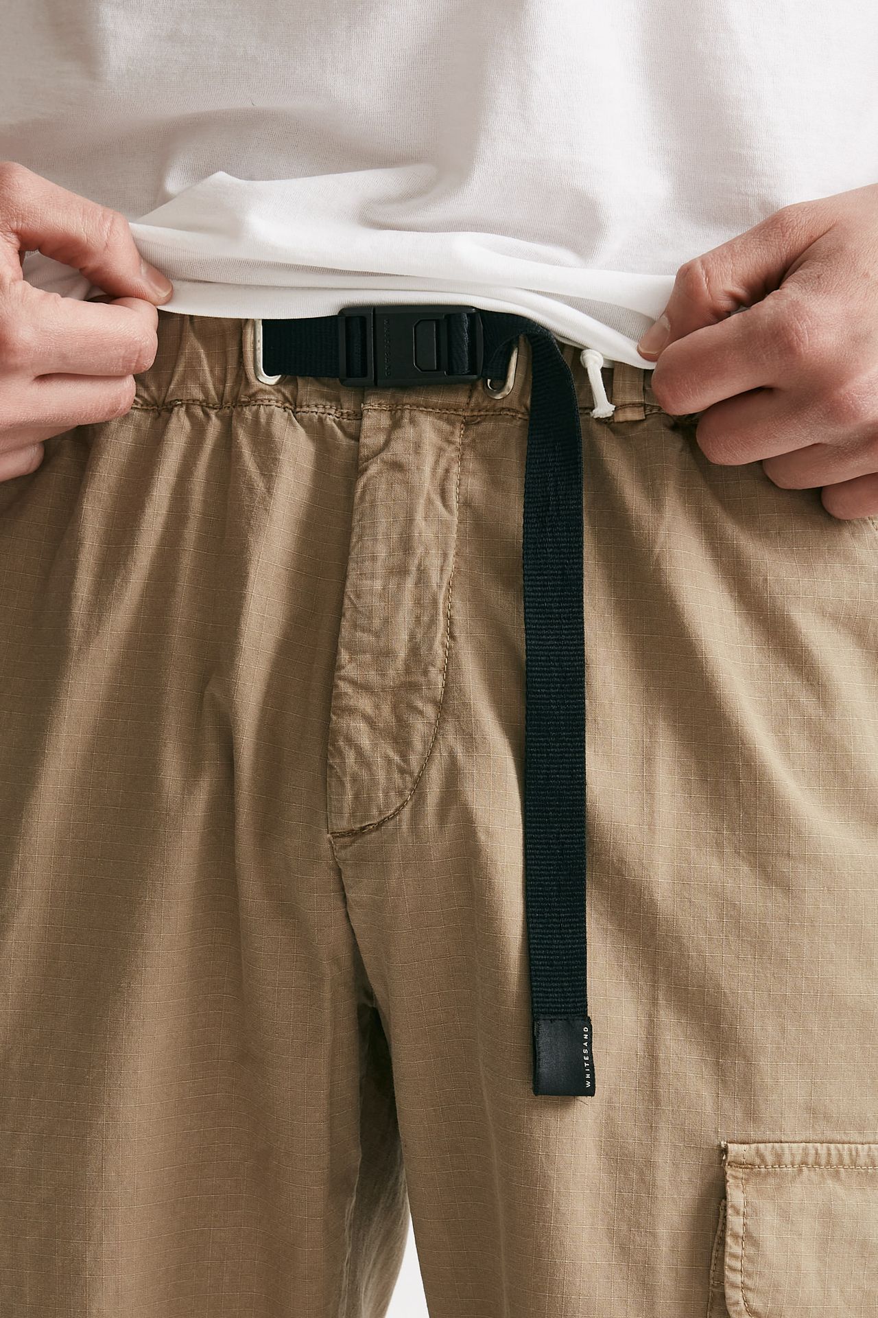 pantalone cargo in cotone ripstop stretch cammello men White sand - 5