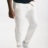 pantalone in cotone e lino stretch bianco men White sand - 8