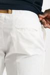 pantalone in cotone e lino stretch bianco men White sand - 6