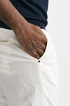 pantalone in cotone e lino stretch bianco men White sand - 7