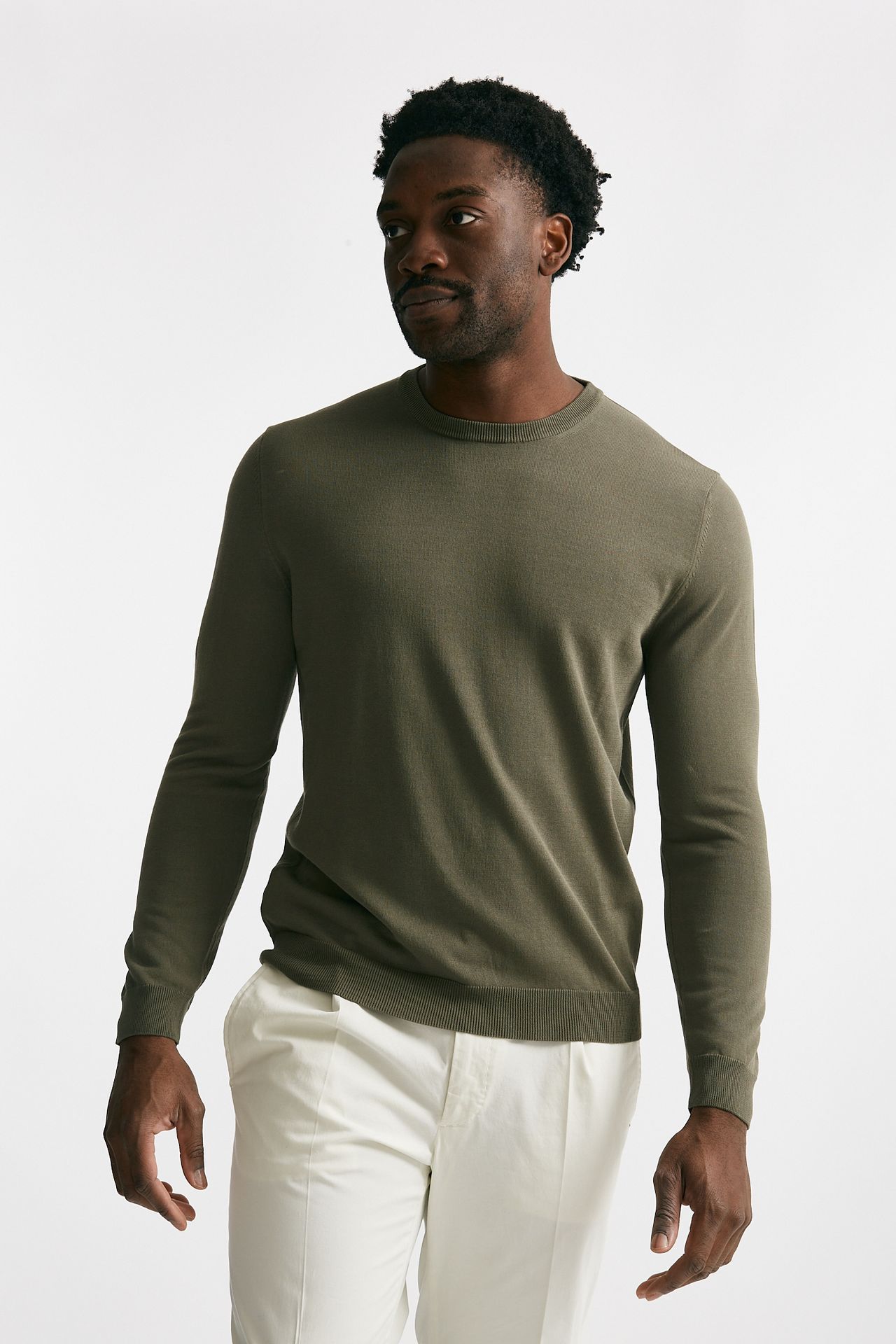 maglia in cotone girocollo verde men Zanone - 1