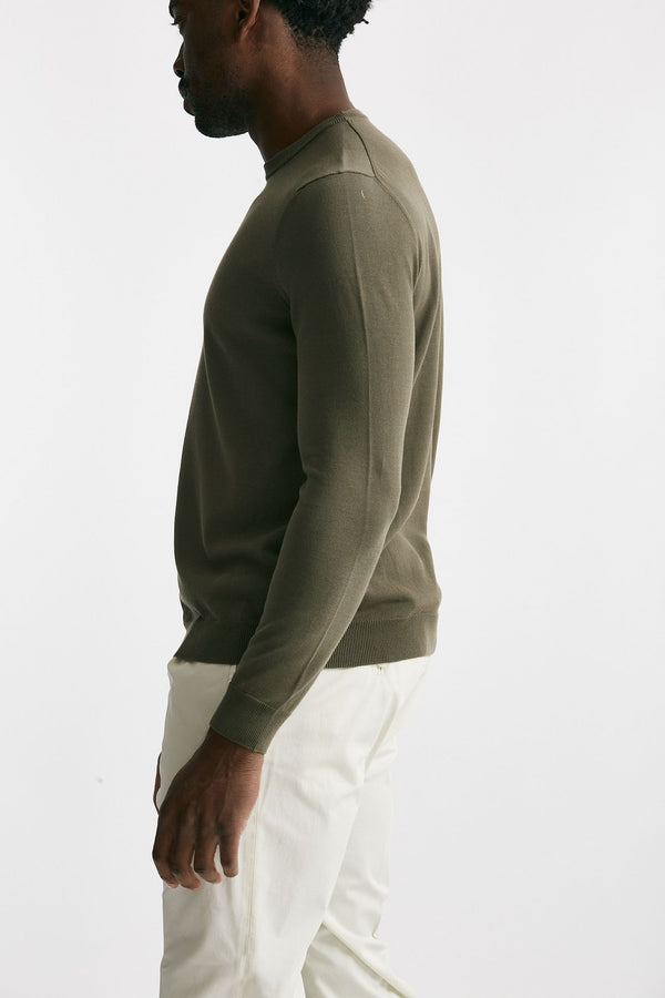 maglia in cotone girocollo verde men Zanone