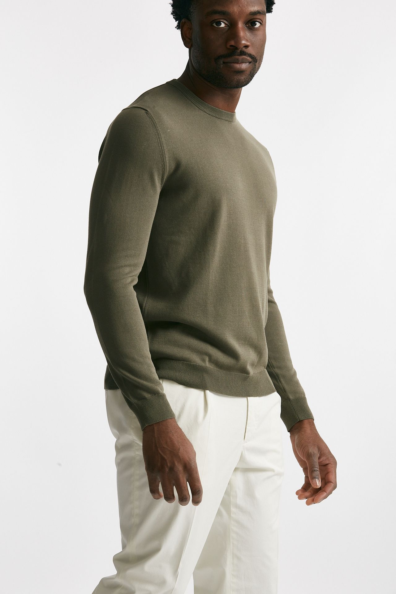 maglia in cotone girocollo verde men Zanone - 4