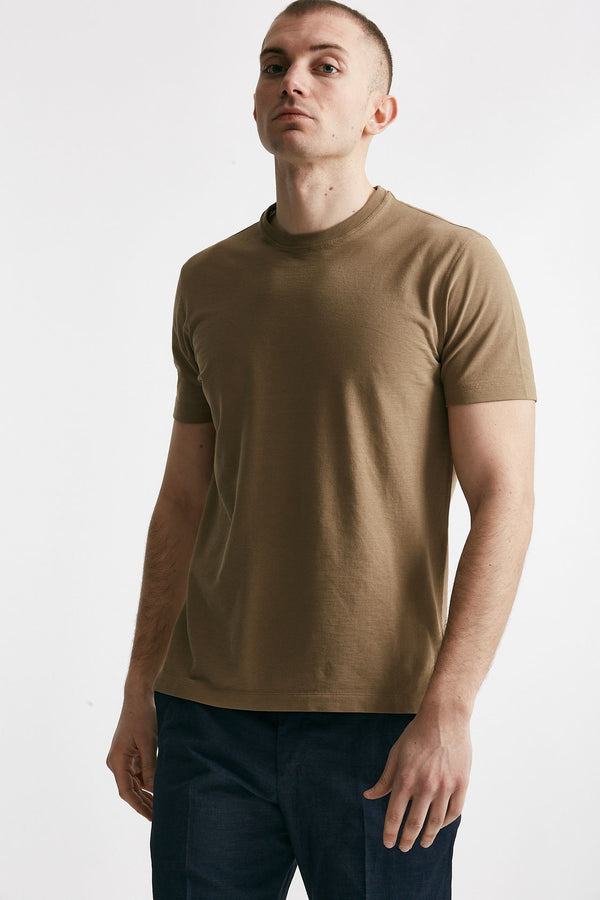 t shirt in cotone cammello icecotton men Zanone