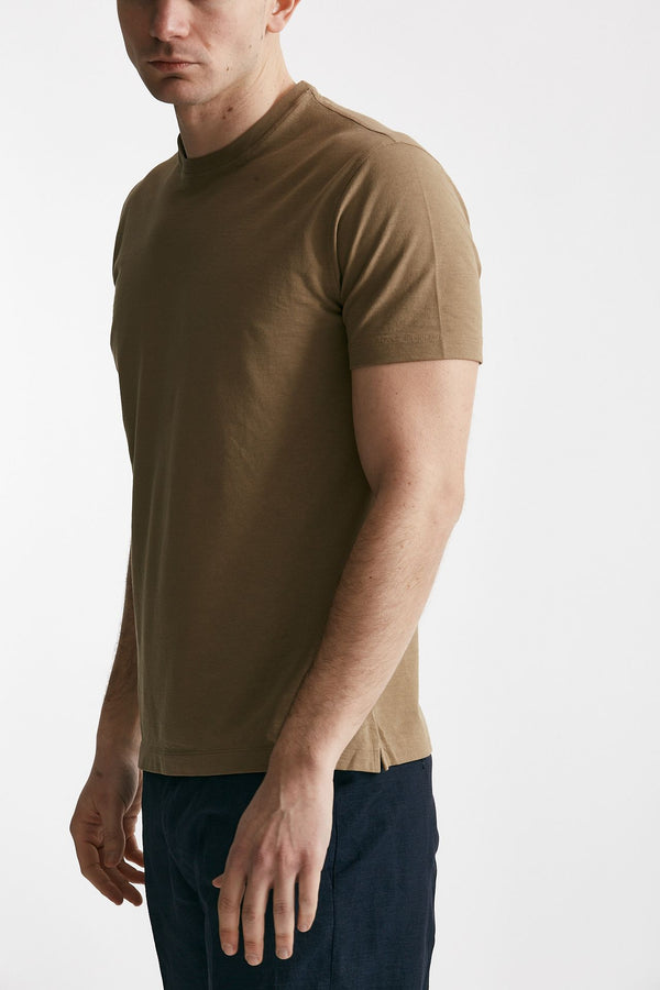 t shirt in cotone cammello icecotton men Zanone