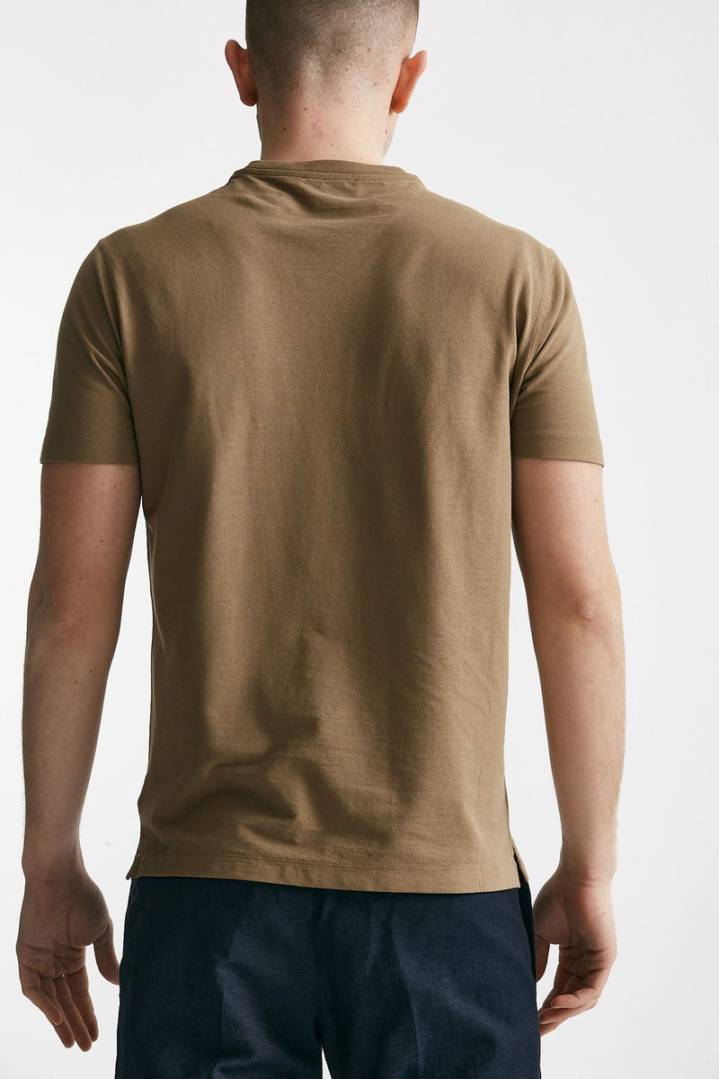 t shirt in cotone cammello icecotton men Zanone - 3