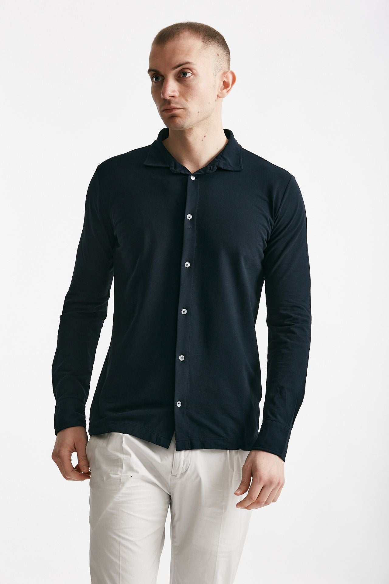 polo camicia in cotone blu icecotton men Zanone - 1