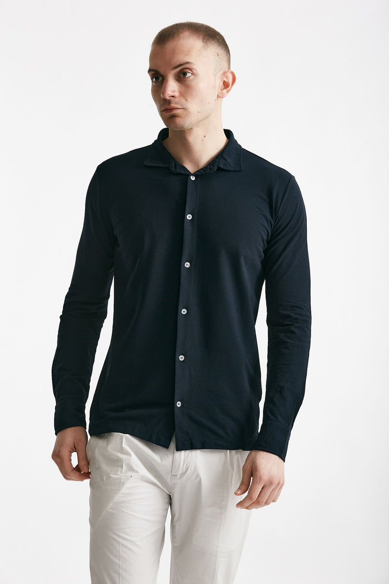 polo camicia in cotone blu icecotton men Zanone - 1