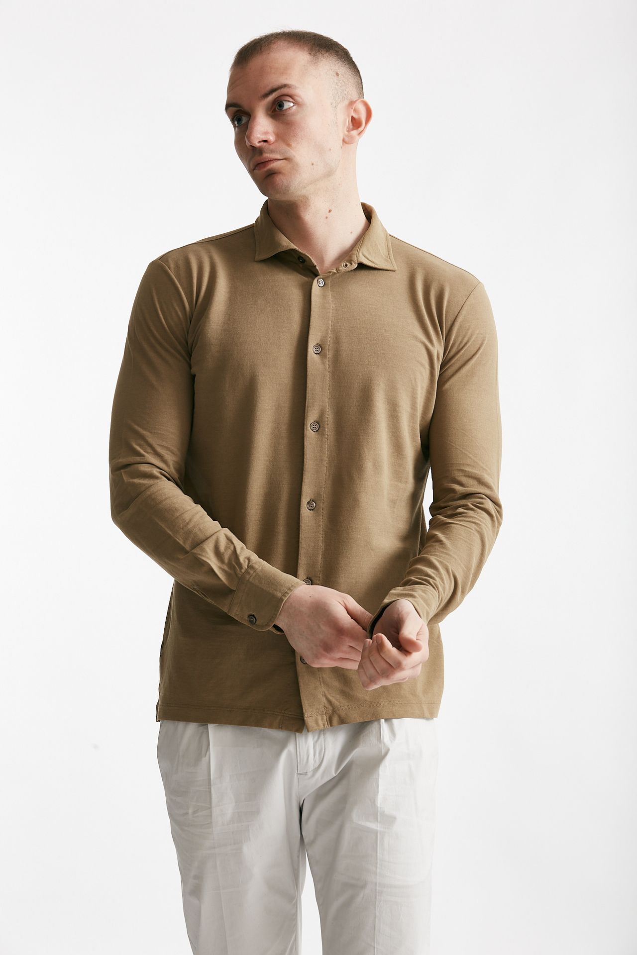polo camicia in cotone icecotton cammello men Zanone - 1
