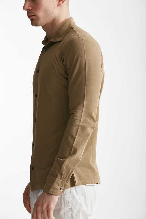 polo camicia in cotone icecotton cammello men Zanone
