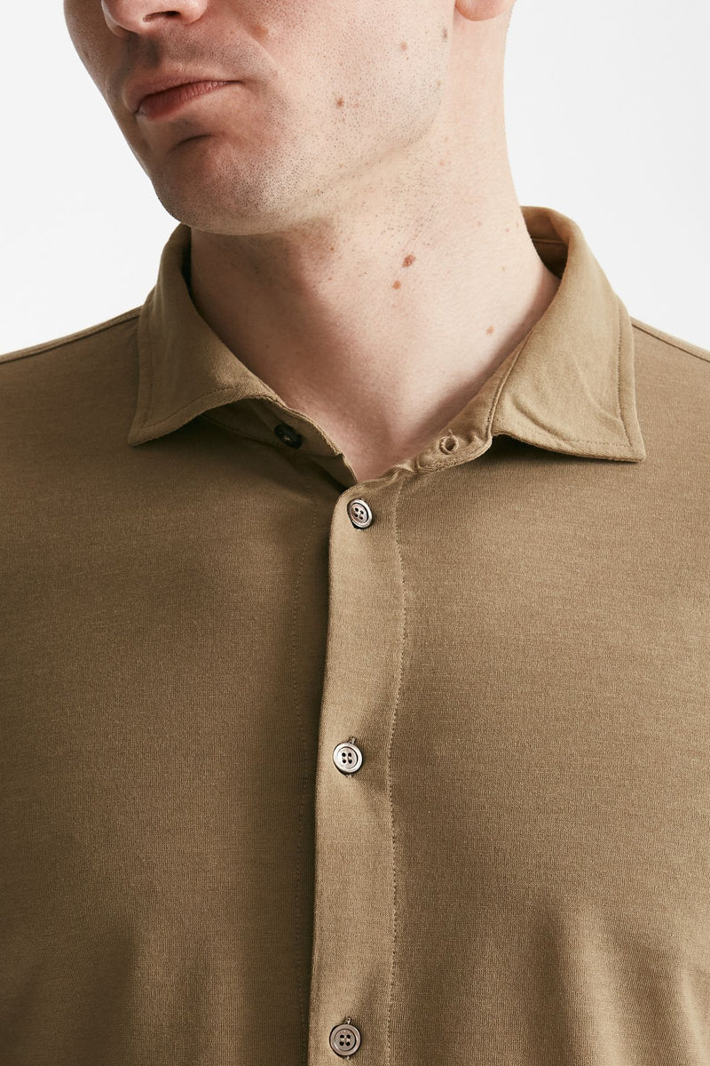 polo camicia in cotone icecotton cammello men Zanone - 4