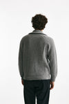 maglia full zip in lana e cashmere grigio men Atomo factory - 3