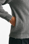 maglia full zip in lana e cashmere grigio men Atomo factory - 5