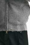 maglia full zip in lana e cashmere grigio men Atomo factory - 6