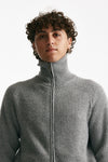 maglia full zip in lana e cashmere grigio men Atomo factory - 7