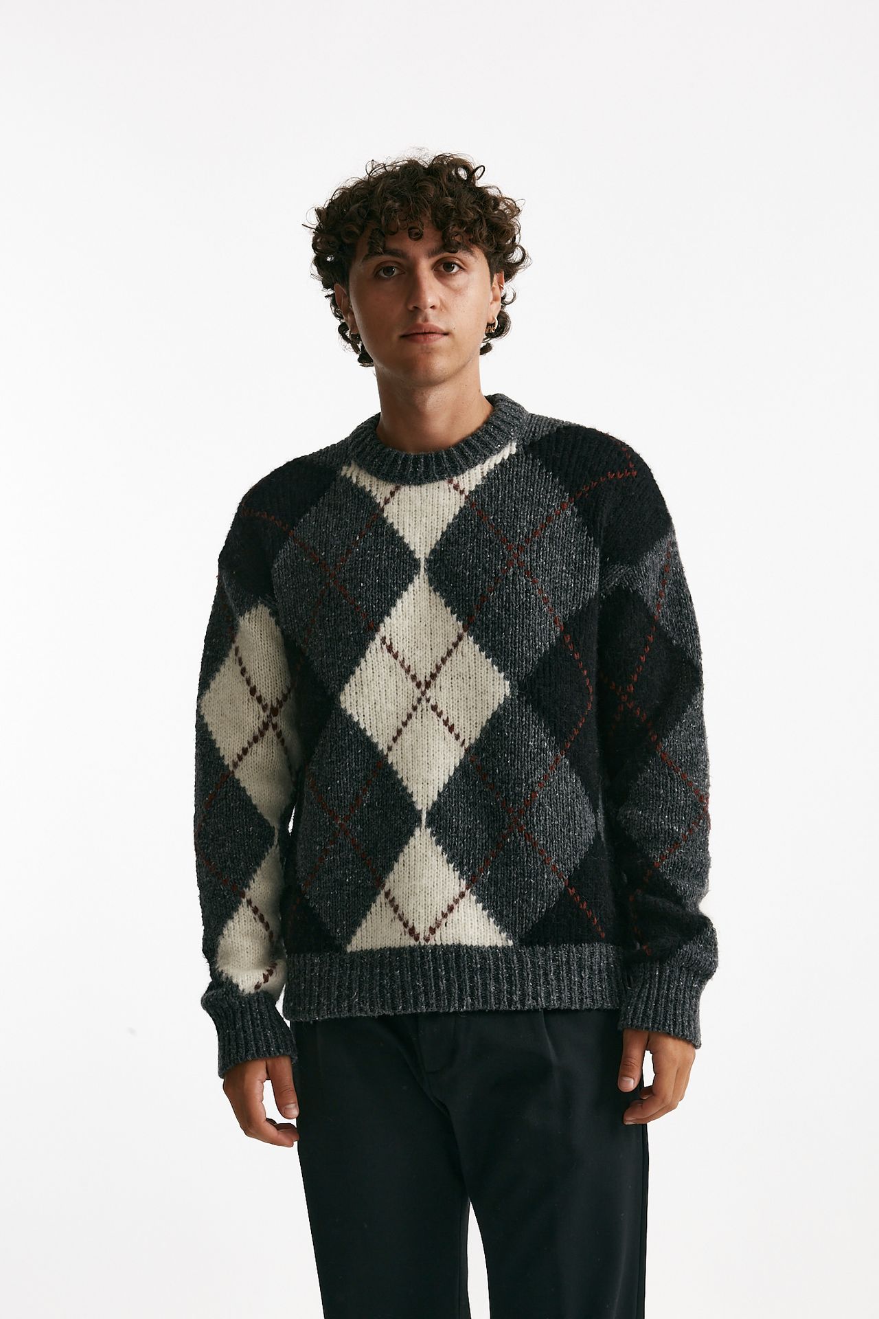 maglia girocollo in lana, alpaca e viscosa fantasia men Atomo factory - 1
