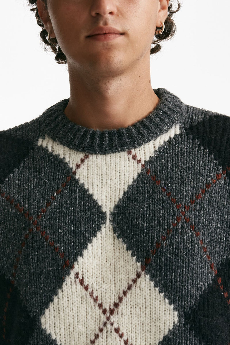 maglia girocollo in lana, alpaca e viscosa fantasia men Atomo factory - 5