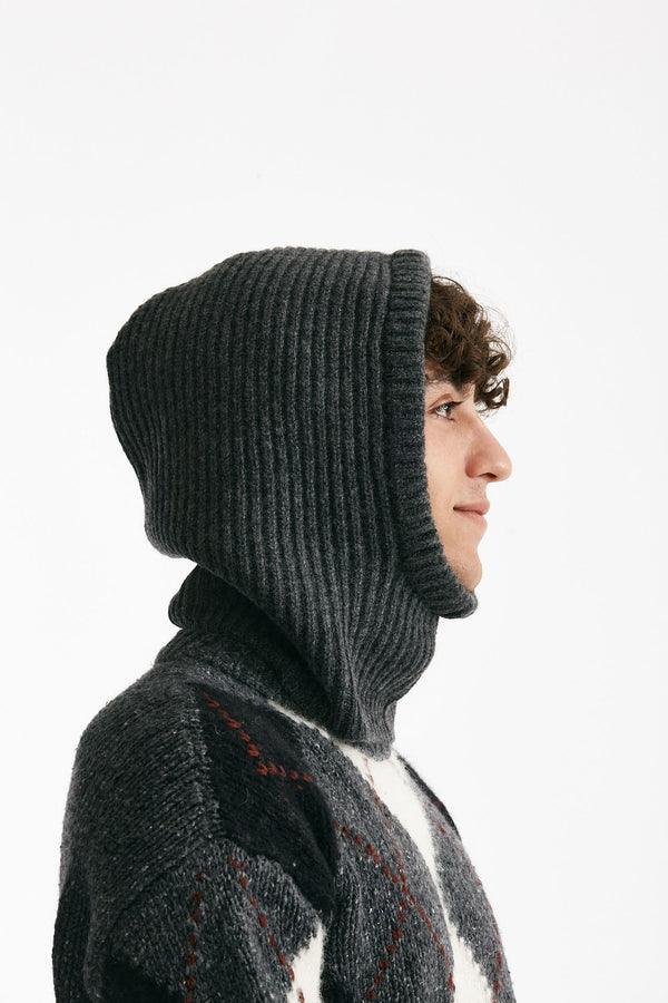 passamontagna in lana e cashmere grigio men Atomo factory