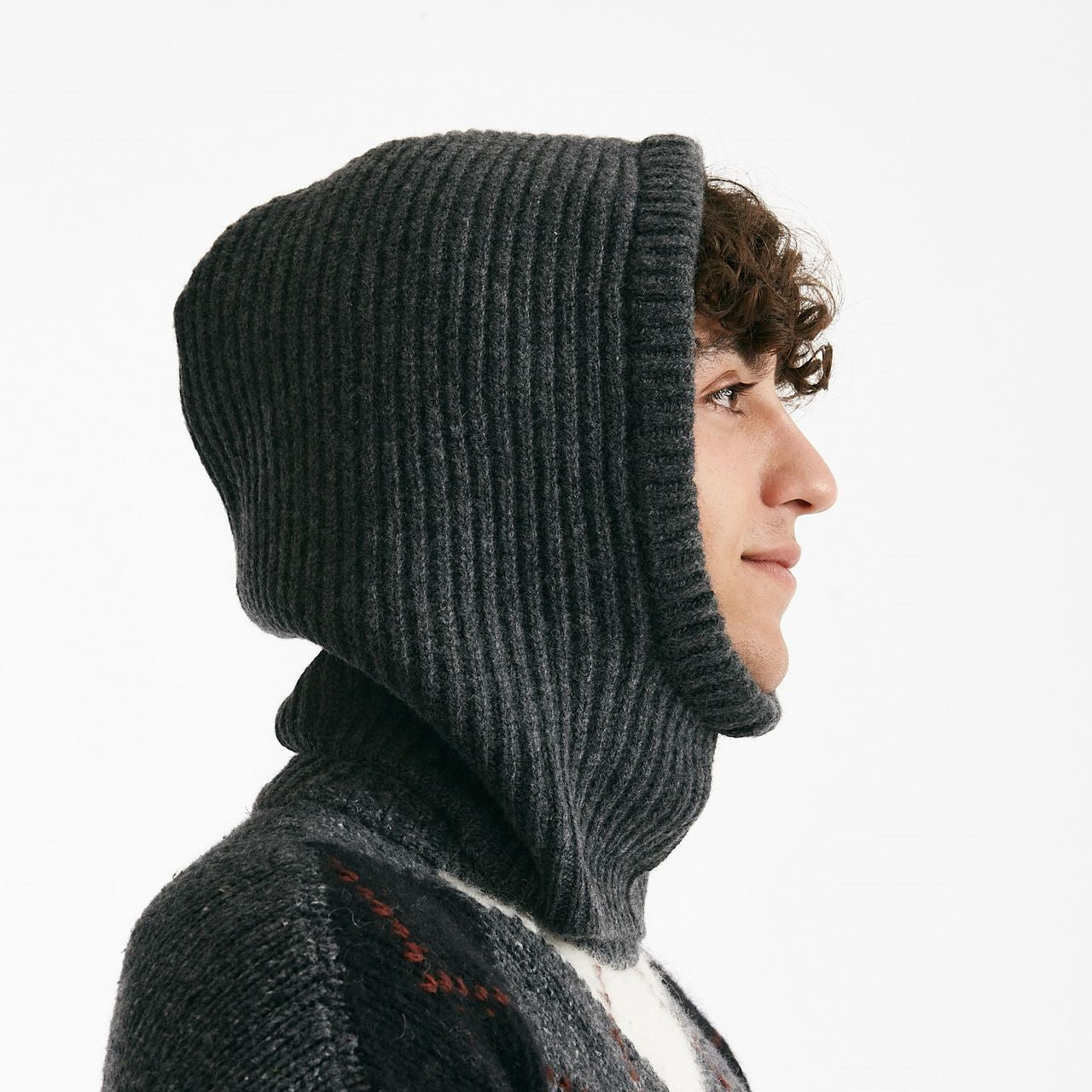 passamontagna in lana e cashmere grigio men Atomo factory - 4