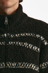 maglia full zip in lana e acrilico stretch marrone men Atomo factory - 5