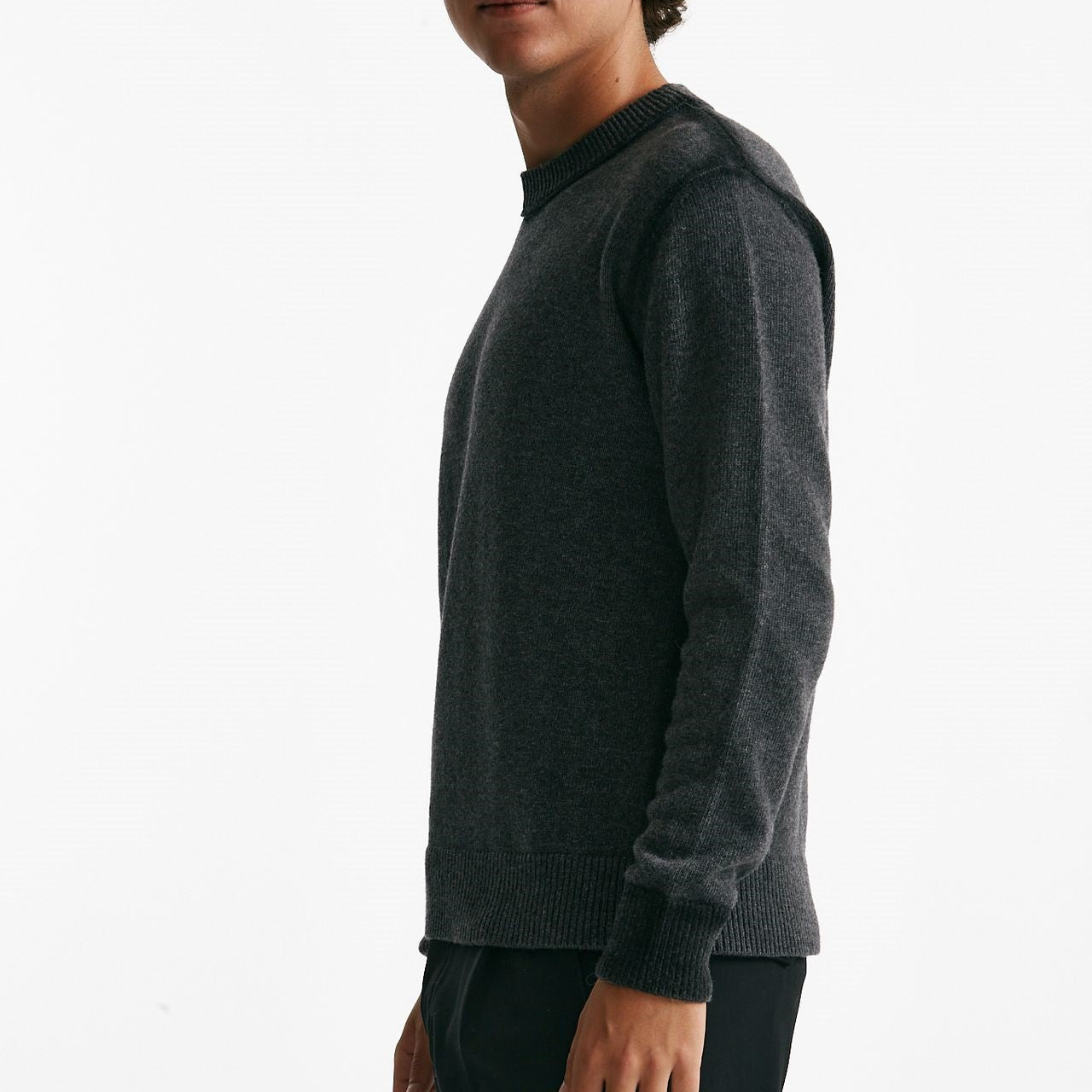 maglia girocollo in lana e polliamide grigio men Atomo factory - 7