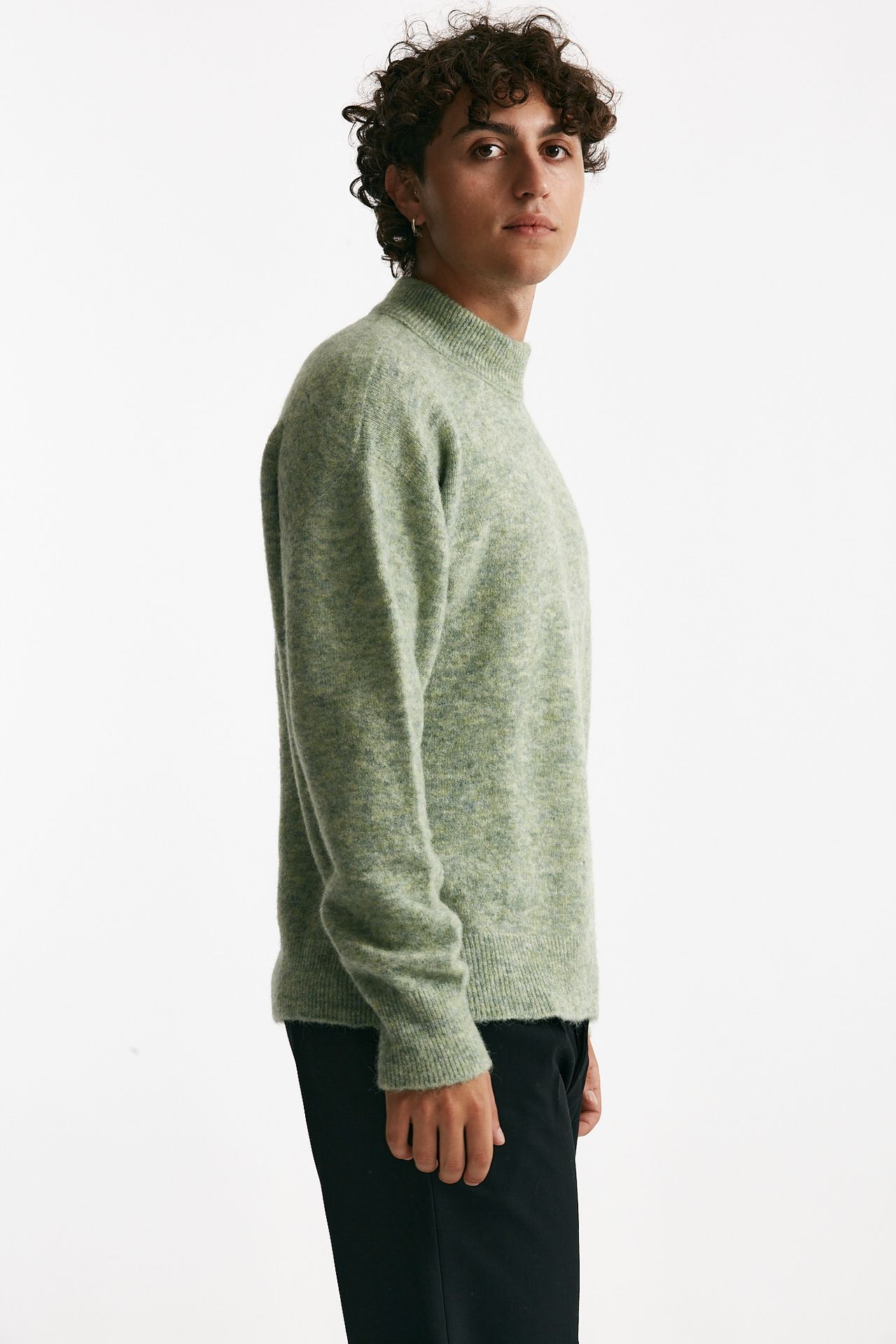 maglia lupetto in lana, polliamide e alpaca verde men Atomo factory - 2