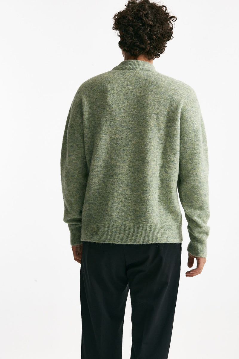 maglia lupetto in lana, polliamide e alpaca verde men Atomo factory - 3