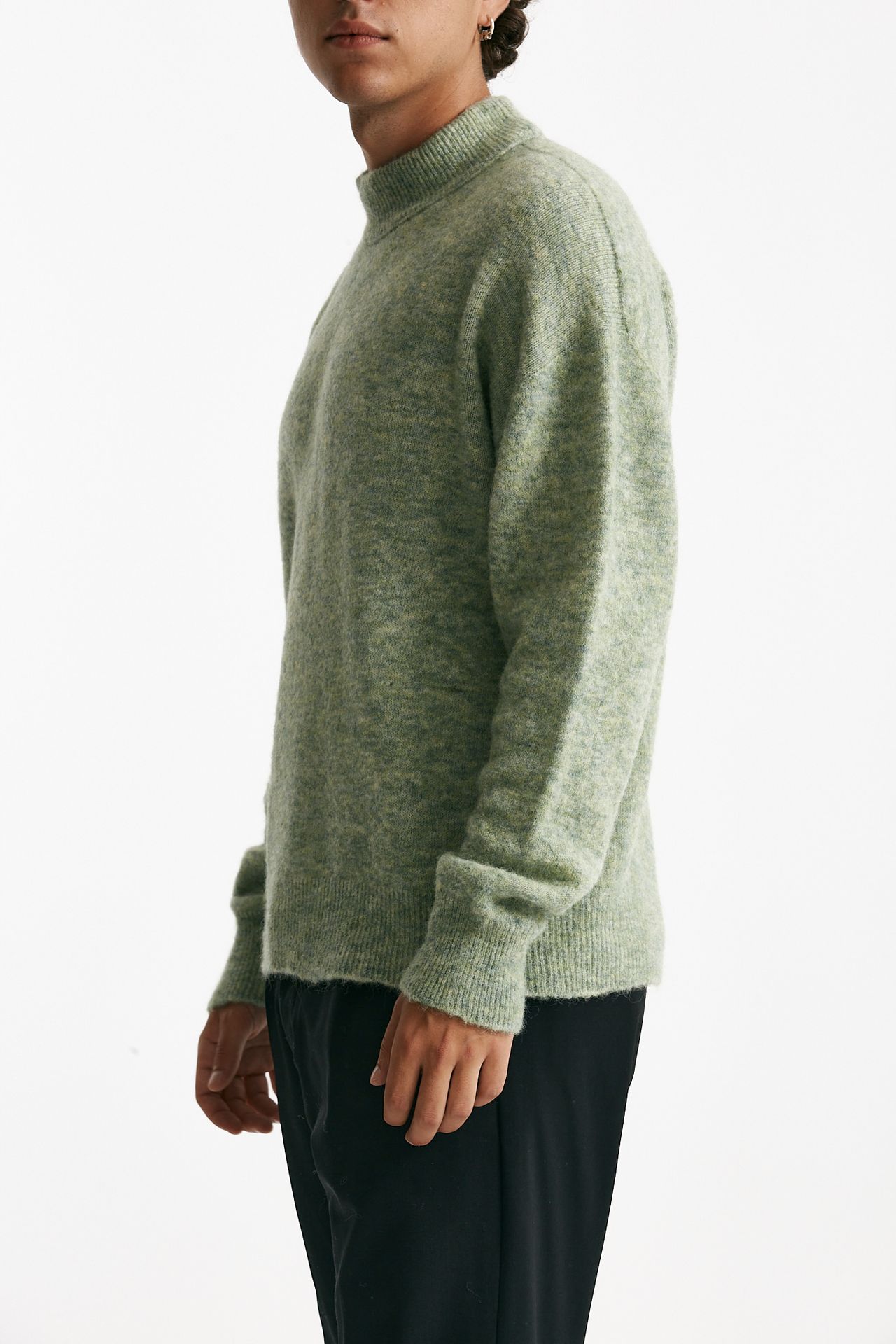 maglia lupetto in lana, polliamide e alpaca verde men Atomo factory - 4
