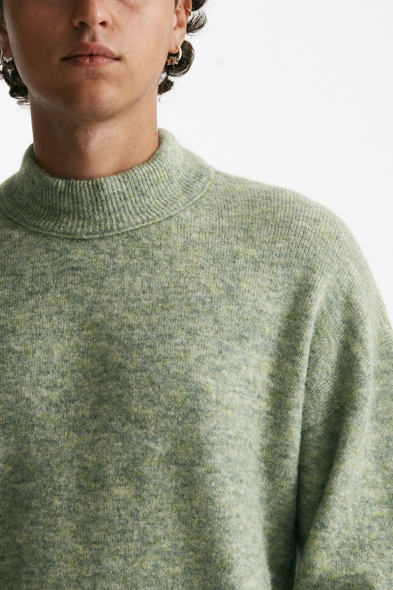 maglia lupetto in lana, polliamide e alpaca verde men Atomo factory - 5
