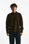 maglia girocollo in lana, polliamide e alpaca marrone men Atomo factory - 1