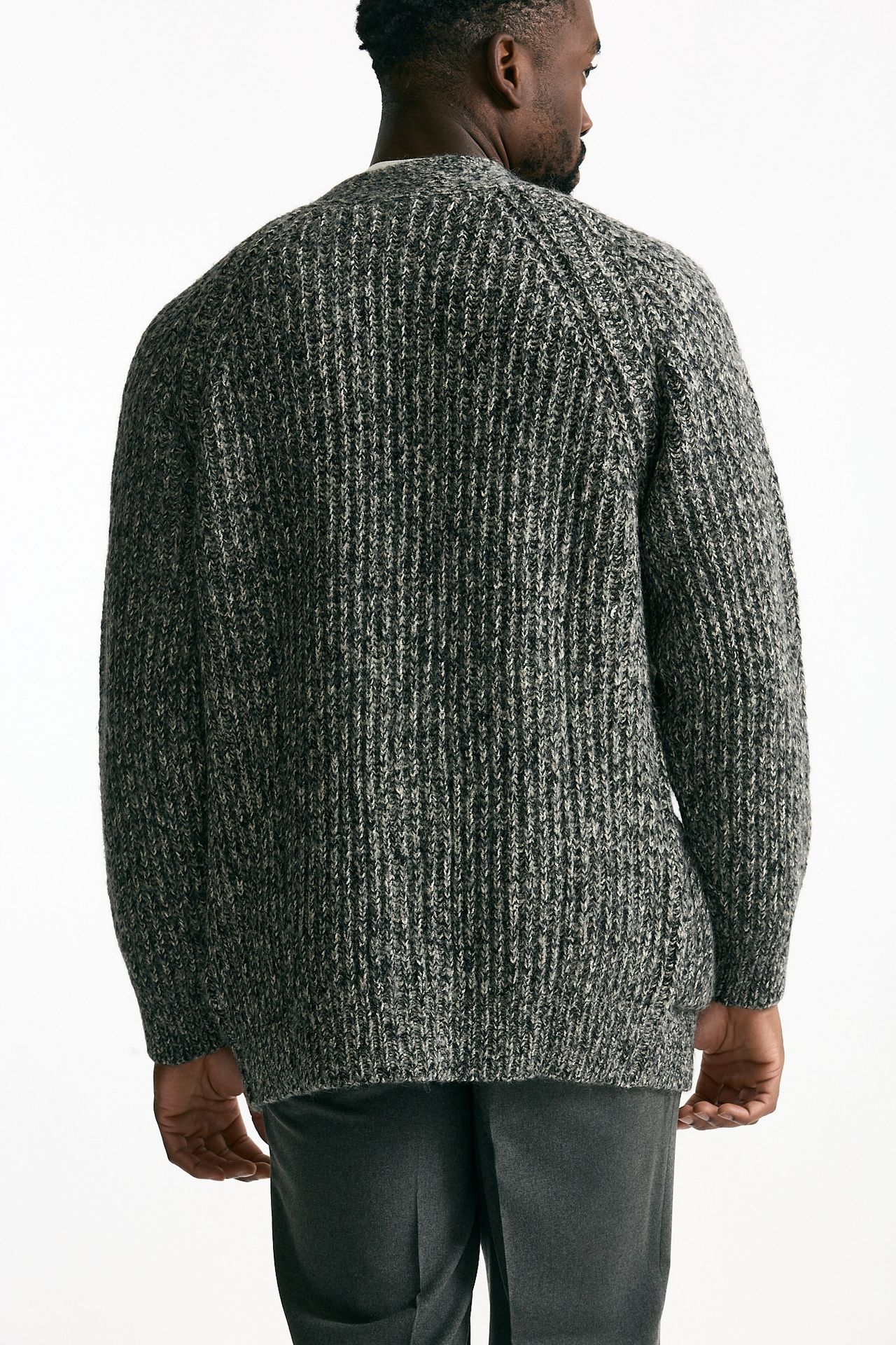Cardigan in cotone lana e alpaca grigio mouline’ men Atomo factory - 3