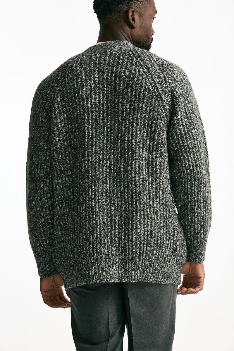 Cardigan in cotone lana e alpaca grigio mouline’ men Atomo factory - 3