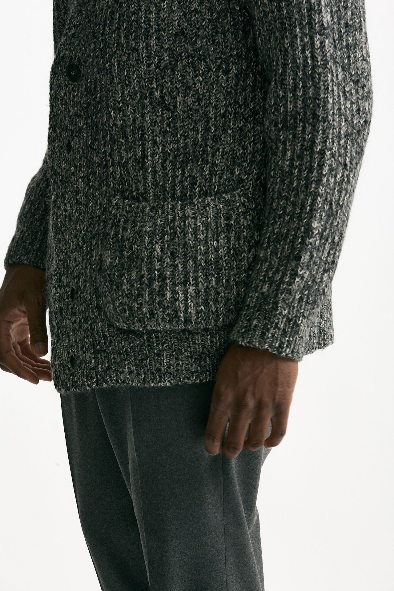 Cardigan in cotone lana e alpaca grigio mouline’ men Atomo factory - 8