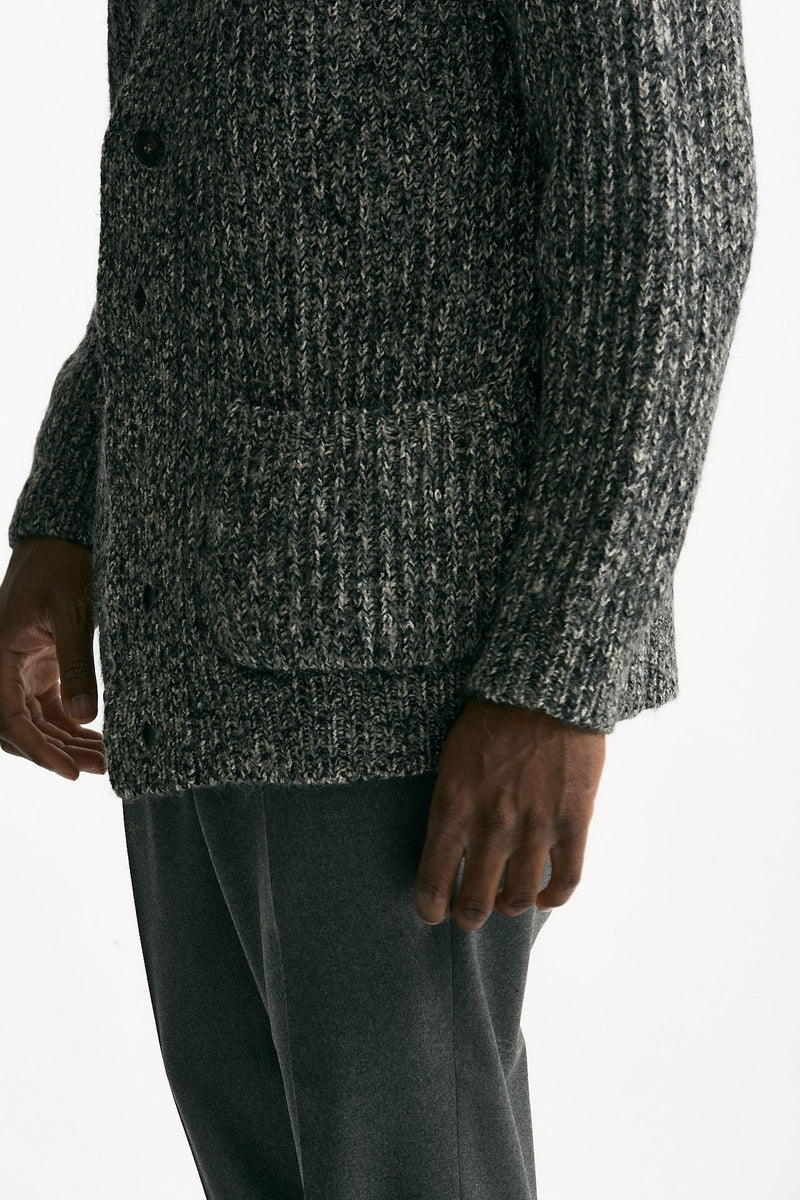 Cardigan in cotone lana e alpaca grigio mouline’ men Atomo factory - 8