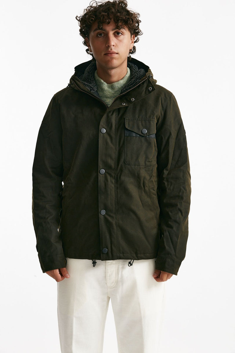 giubbino kevlar wax jacket in cotone cerato olive men Barbour - 5