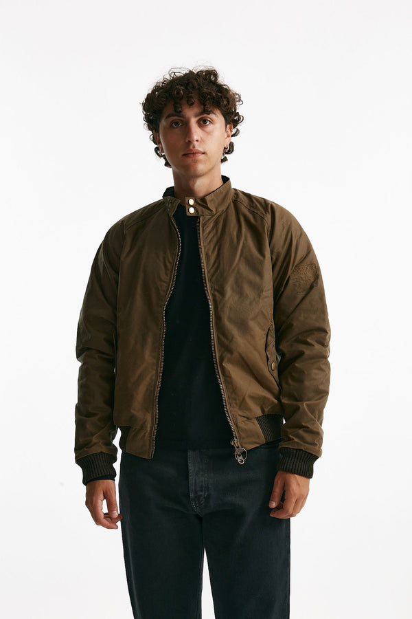 bomber merchant wax in cotone cerato sand-bruciato men Barbour