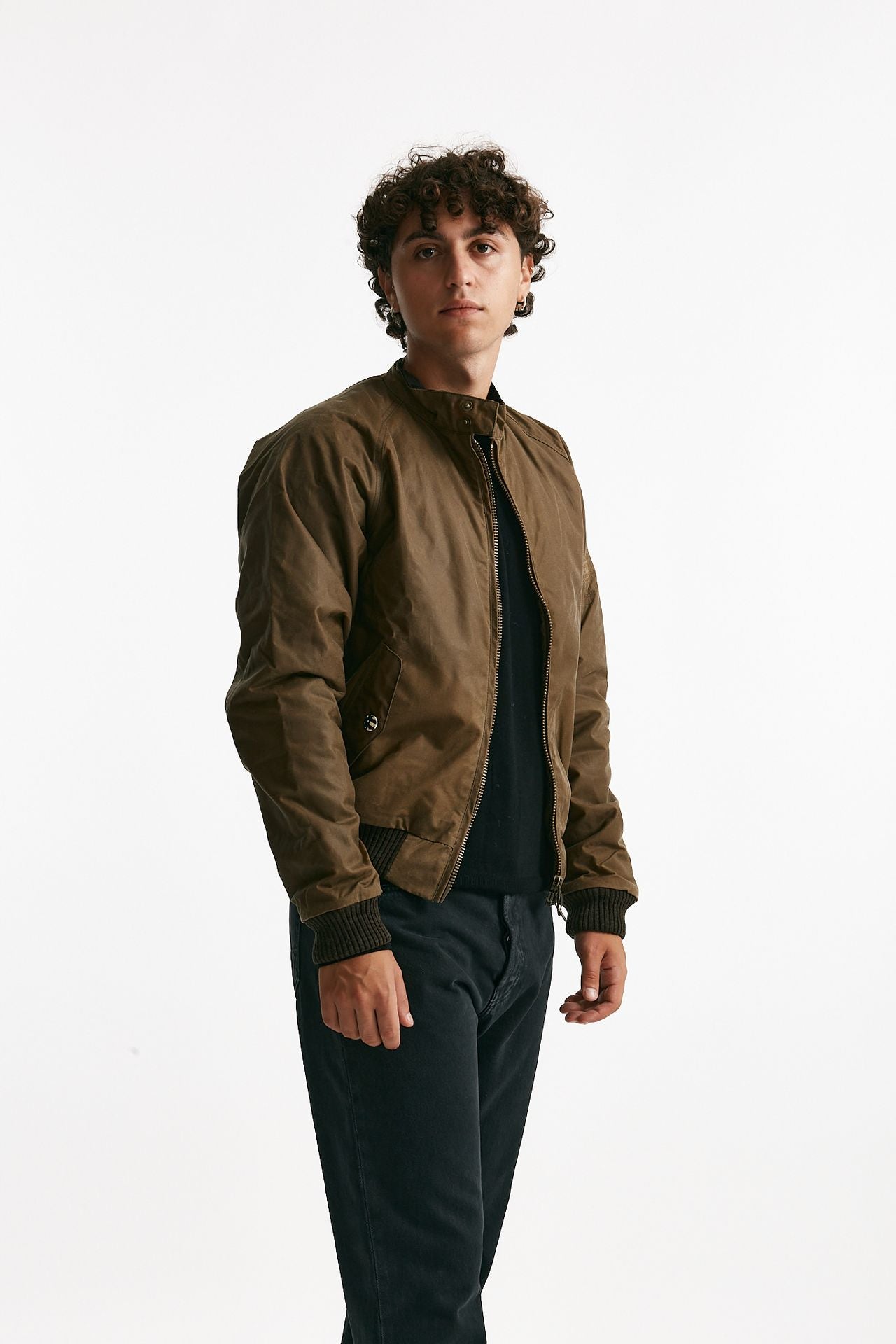 bomber merchant wax in cotone cerato sand-bruciato men Barbour - 2