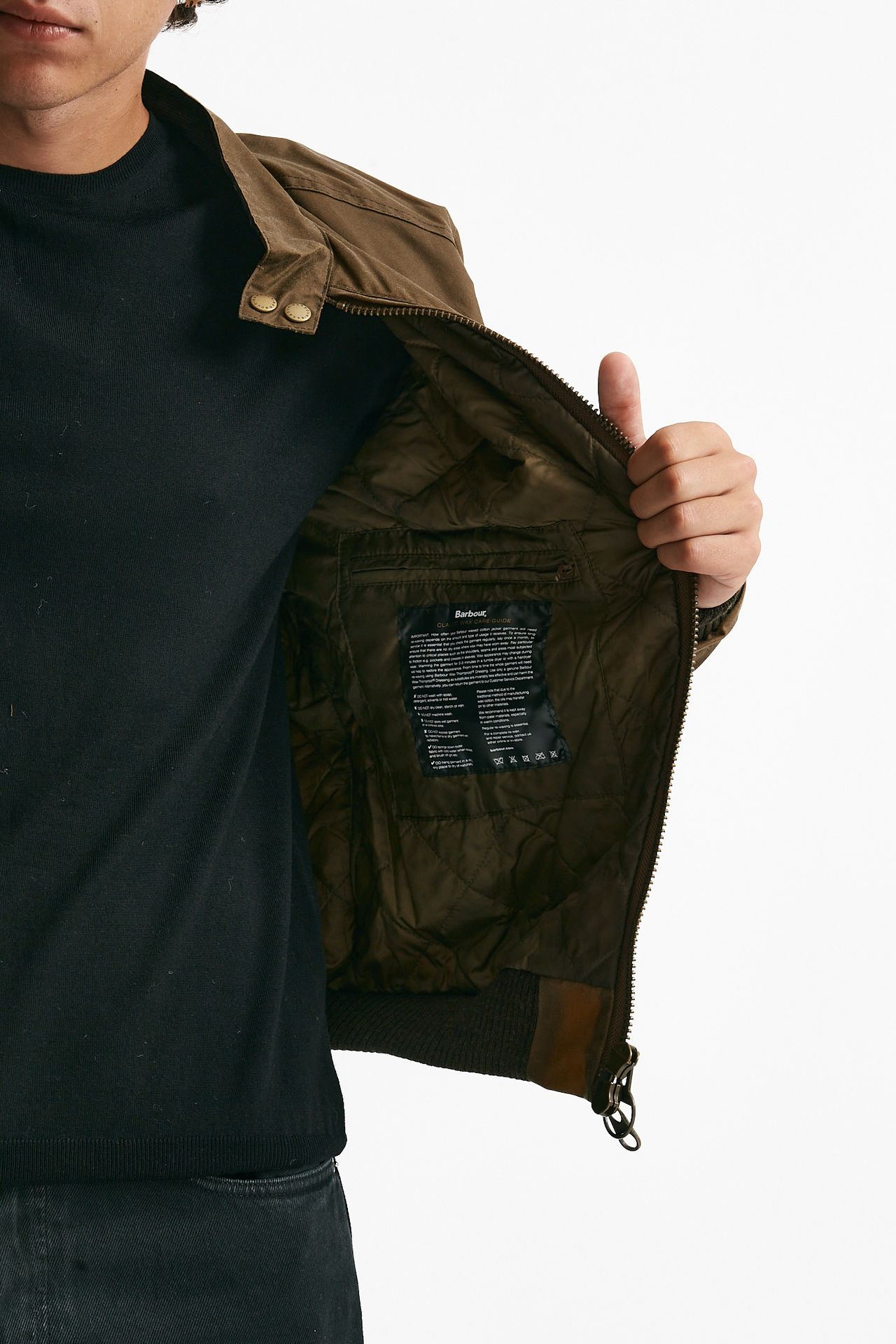 bomber merchant wax in cotone cerato sand-bruciato men Barbour - 7