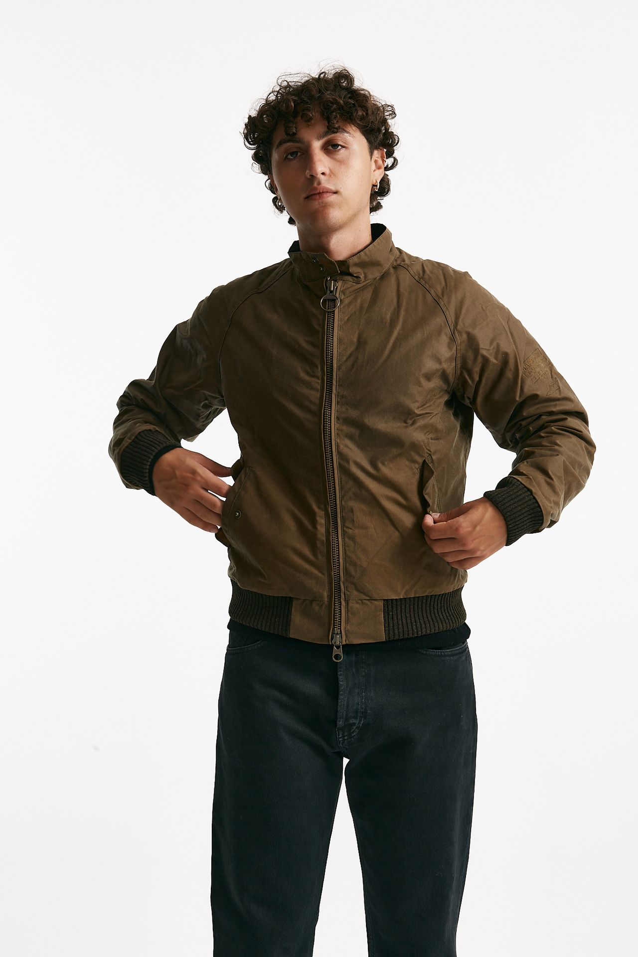 bomber merchant wax in cotone cerato sand-bruciato men Barbour - 5