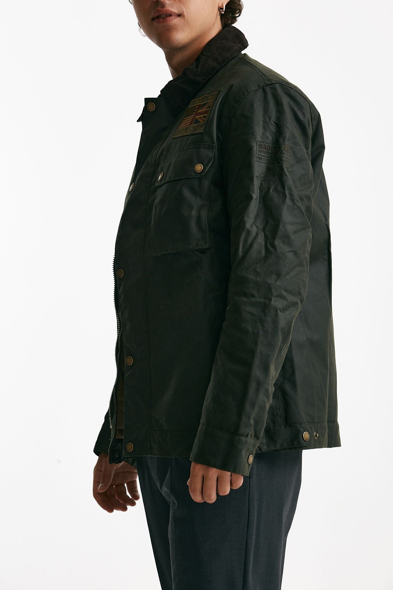 giubbino workers wax in cotone cerato sage-verde men Barbour - 4