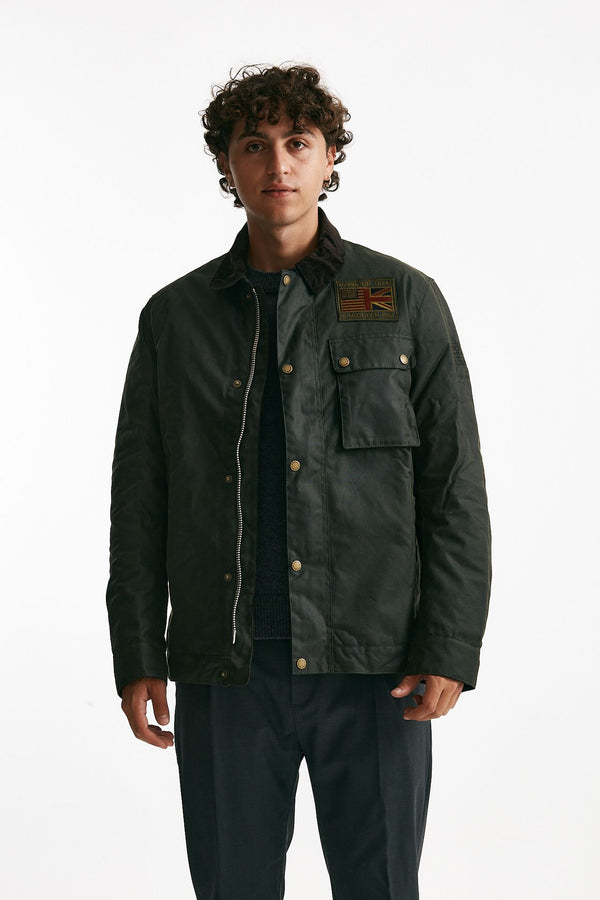 giubbino workers wax in cotone cerato sage-verde men Barbour