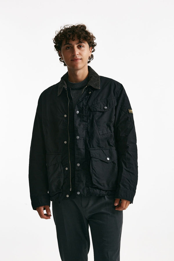 field jacket drifter wax in cotone nero men Barbour