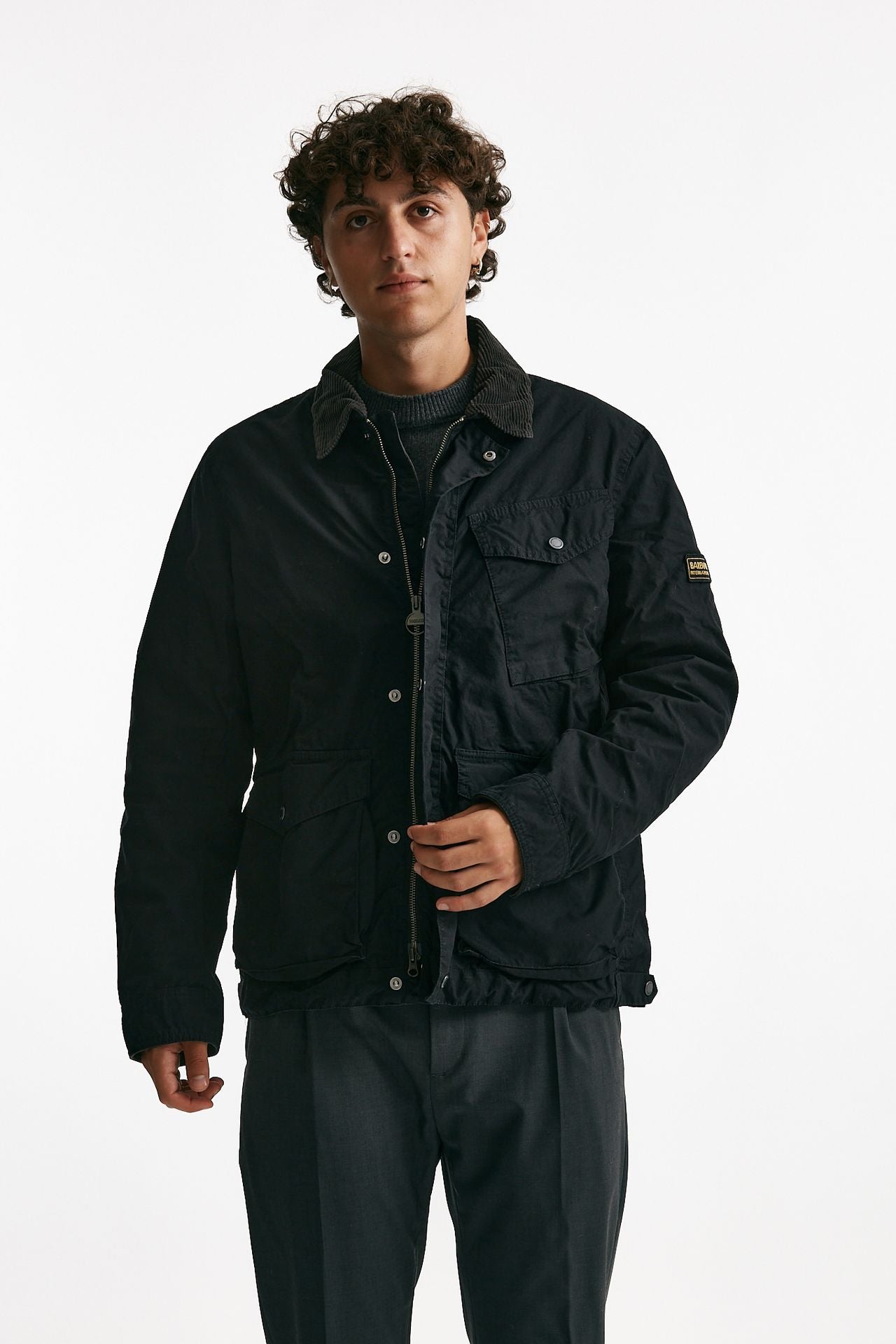 field jacket drifter wax in cotone nero men Barbour - 5