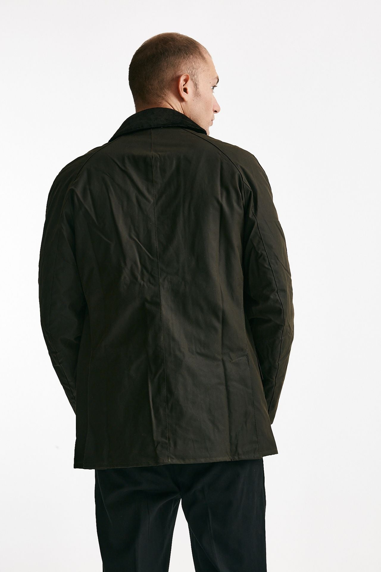 giacca ashby wax jacket in cotone cerato olive-verde men Barbour - 3