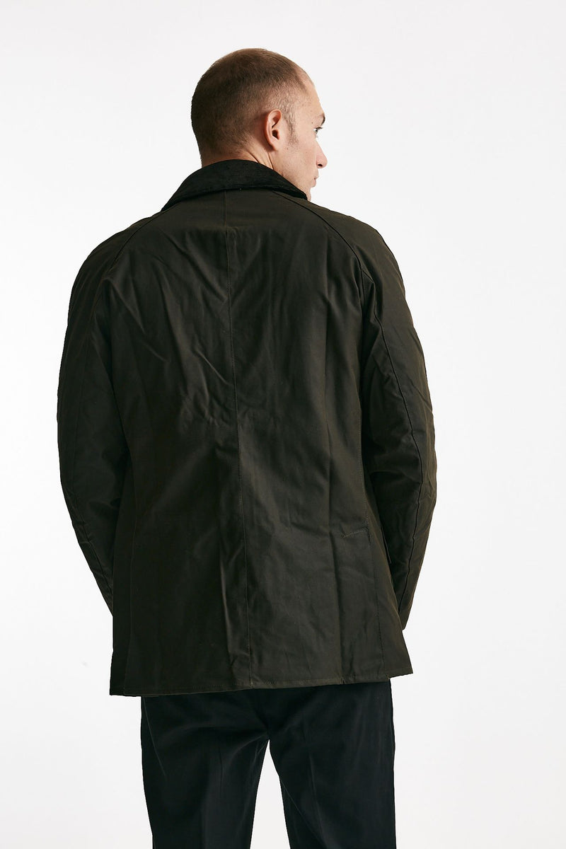 giacca ashby wax jacket in cotone cerato olive-verde men Barbour - 3