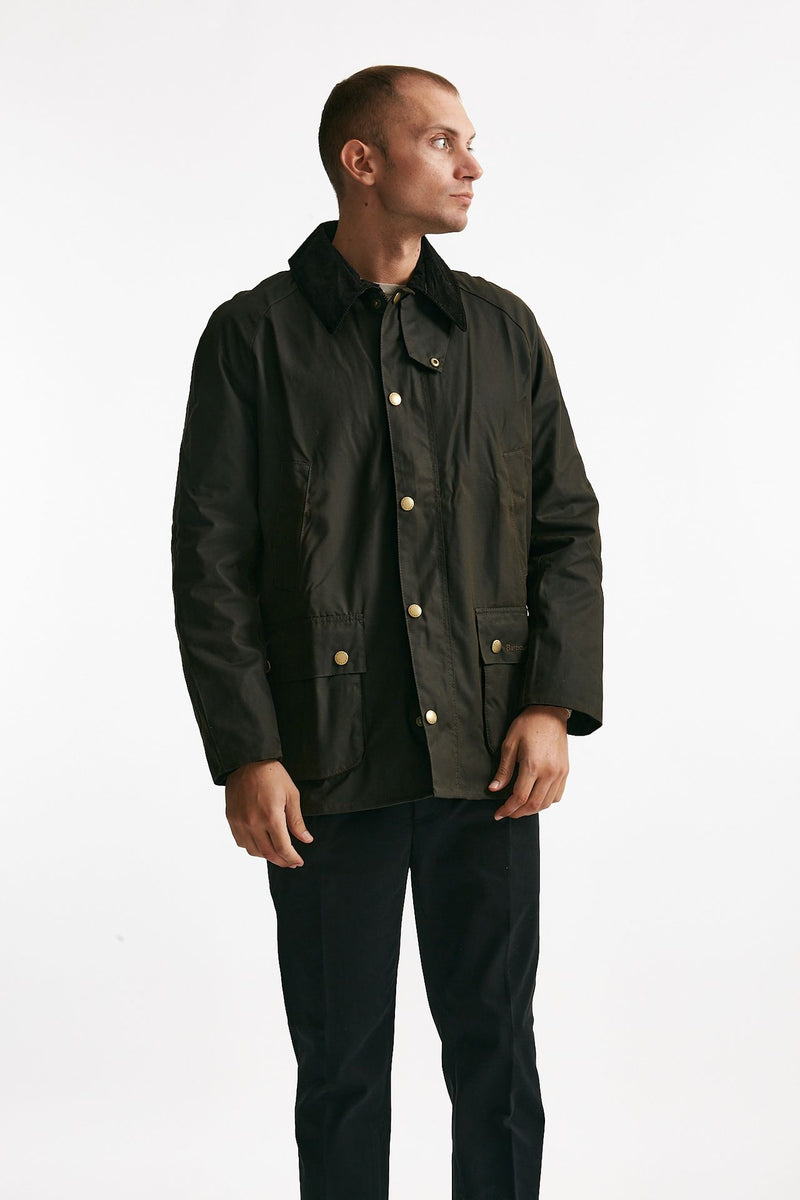 giacca ashby wax jacket in cotone cerato olive-verde men Barbour - 5