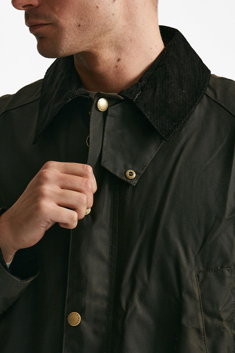 giacca ashby wax jacket in cotone cerato olive-verde men Barbour - 6